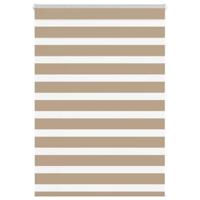 VidaXL Zebra blind 100x150 cm stofbreedte 95,9 cm polyester zandbruin - thumbnail
