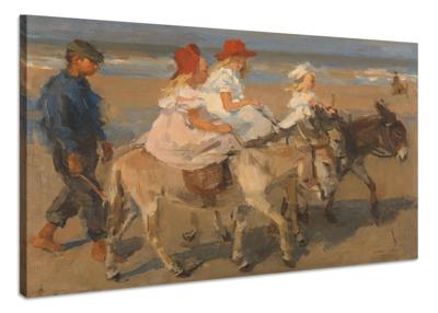 Schilderij - Ezeltje rijden langs het strand, Isaac Israels, ca. 1890 - ca. 1901 100x70cm