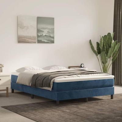 Pocketveringmatras 140x190x20 cm fluweel donkerblauw Pocketveringmatras 140x190x20 cm fluweel donkerblauw