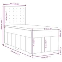 Boxspring met matras stof blauw 90x190 cm - thumbnail