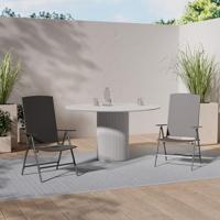 Tuinstoelen stapelbaar 2 st staal grijs - thumbnail