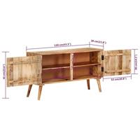 Dressoir 110x30x60 cm massief mangohout - thumbnail