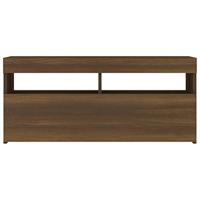 Tv-meubel met LED-verlichting 90x35x40 cm bruin eikenkleurig - thumbnail