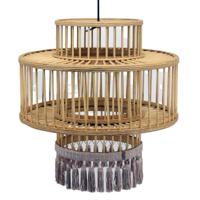 Plafondlamp DKD Home Decor Bruin Beige 50 W Franjes Stads 220 V 45 x 45 x 46 cm - thumbnail