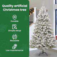 VidaXL Kunstkerstboom met 300 led groen en wit 300 cm pvc en metaal - thumbnail