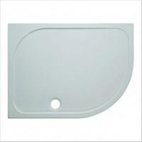 Crosswater Shower Tray douchebak 100x80x4.5cm rechts 55 radius met antikalkbehandeling polybeton wit SRQ81000RH - thumbnail