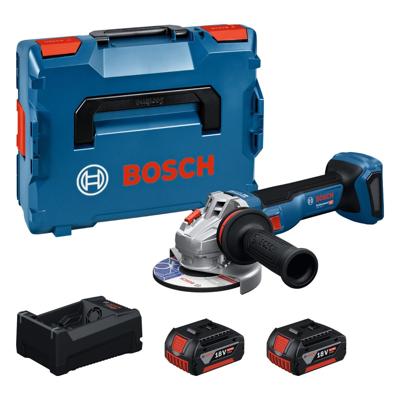 Bosch Blauw GWS 18V-11 Accu Haakse Slijper | Inclusief 2x GBA 18V 5,0 Ah & GAL 1880 CV Lader - 06019N4103 Bosch Blauw GWS 18V-11 Accu Haakse Slijper | Inclusief 2x GBA 18V 5,0 Ah & GAL 1880 CV Lader - 06019N4103