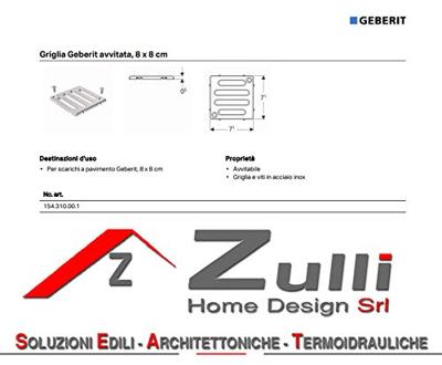 Geberit Putrooster voor Doucheput Vloer Vergrendbaar 7.1x7.1 cm RVS - thumbnail