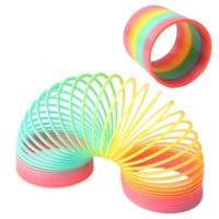 Klassieke Toy Caleidoscoop Rainbow Ring Folding Plastic voorjaar spoel speelgoed voor kinderen) - thumbnail
