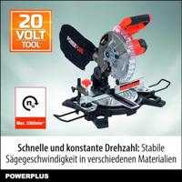 Accu-verstekzaag 20V Ø210mm - DUAL POWER POWDP2550 - Geleverd zonder accu en lader - thumbnail