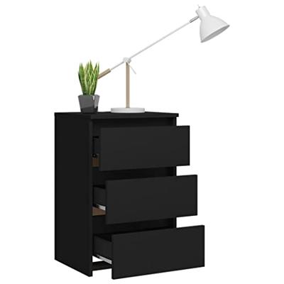 Nachtkastjes 2 st 40x35x62,5 cm bewerkt hout zwart