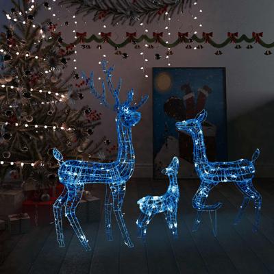 Kerstversiering rendierfamilie 300 LED's blauw acryl Kerstversiering rendierfamilie 300 LED's blauw acryl