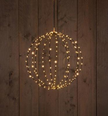 Metal 40 cm 3D Ball Black With 192Led Flash Classic Warm kerstverlichting Anna's Collection - Annas collection