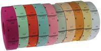 Ticketrollen geassorteerde kleuren - thumbnail