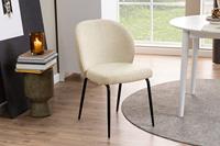 Sohome Eetkamerstoel 'Sophia' Bouclé, kleur Crème - thumbnail