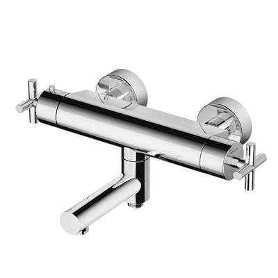 Hotbath Chap thermostatische vrijstaande badmengkraan geborsteld nikkel