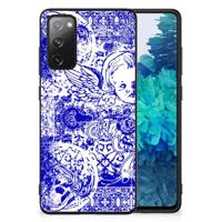 Telefoonhoesje Samsung Galaxy S20 FE Angel Skull Blauw - thumbnail