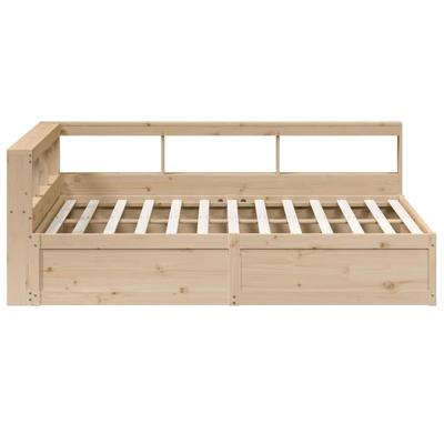 Bed met boekenkast zonder matras massief grenenhout 140x200 cm - thumbnail