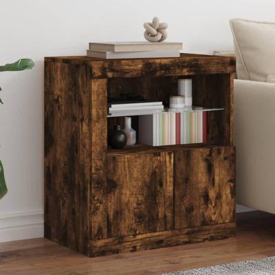 Dressoir met LED-verlichting 60,5x37x67 cm gerookt eikenkleur Dressoir met LED-verlichting 60,5x37x67 cm gerookt eikenkleur