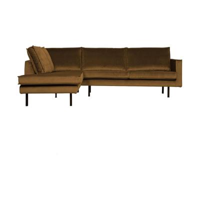 WOOOD Hoekbank 'Rodeo' Links, Velvet, kleur Honing Geel
