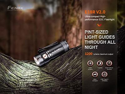 Fenix Light E18R V2.0 Zaklamp werkt op Li-ion oplaadbare batterij of batterijgevoed LED 1200 lm 56 g