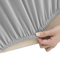 Driezitsbankhoes stretch polyester jersey grijs - thumbnail