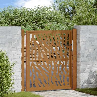 Poort met sporenontwerp 105x105 cm weervast staal
