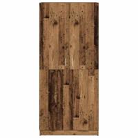 Kledingkast 80x52x180 cm bewerkt hout oud houtkleurig - thumbnail