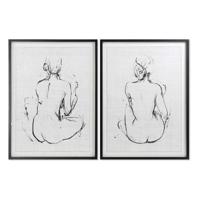 Schilderij DKD Home Decor 70 x 2,5 x 90 cm Vrouw Modern (2 Stuks) - thumbnail