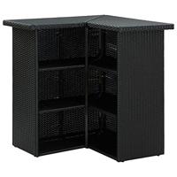 VidaXL Hoekbartafel 100x50x105 cm poly rattan zwart - thumbnail