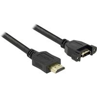 Delock 85463 Kabel HDMI-A male > HDMI-A female paneelmontage 4K 30 Hz 0,5 m - thumbnail