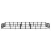 vidaXL Hondenkennel voor buiten 56,45 m² staal, kennel, hondenhuis, hondenren, hondenhok, hondenverblijf, puppyverblijf, kennels, hondenhokken - thumbnail