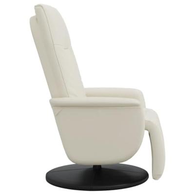 Fauteuil verstelbaar met voetensteun kunstleer crmekleurig - thumbnail