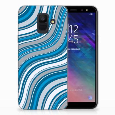 Samsung Galaxy A6 (2018) TPU bumper Waves Blue Samsung Galaxy A6 (2018) TPU bumper Waves Blue