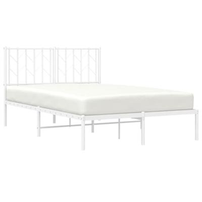 Bedframe met hoofdbord metaal wit 120x190 cm
