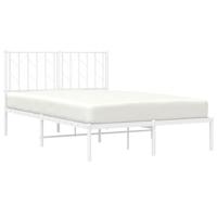 Bedframe met hoofdbord metaal wit 120x190 cm - thumbnail