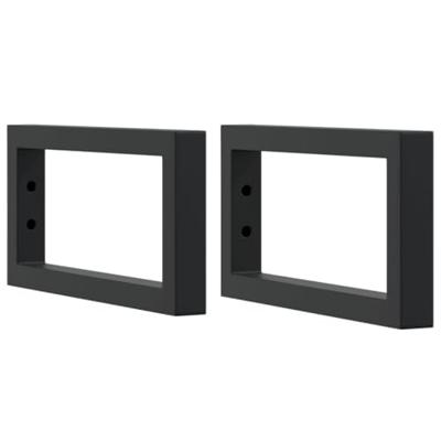 Wandbeugels voor wasbak 2 st rechthoekig staal zwart Wandbeugels voor wasbak 2 st rechthoekig staal zwart