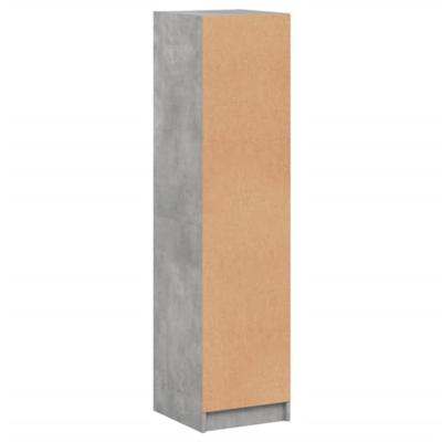 Hoge kast met glazen deuren 35x37x142 cm betongrijs