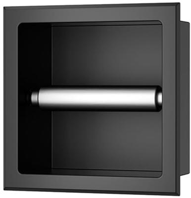 Saqu Essential inbouw toiletrolhouder mat zwart Saqu Essential inbouw toiletrolhouder mat zwart