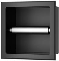 Saqu Essential inbouw toiletrolhouder mat zwart - thumbnail