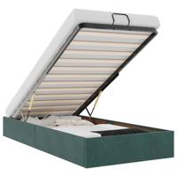 Bedframe zonder matras 90x190 cm fluweel donkergroen - thumbnail