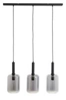 Light & Living Hanglamp 'Lekar' 3-Lamps, kleur Zwart/Smoke - thumbnail
