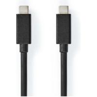 USB-Kabel | USB 3.2 Gen 2x2 | USB Type-C Male | USB Type-C Male | 20 Gbps | 100 W | Vernikkeld | 1.00 m | Rond | PVC | Zwart | Polybag - thumbnail