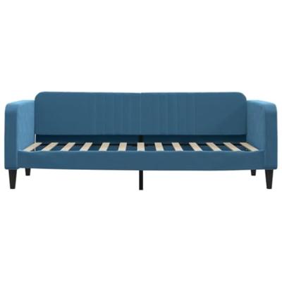 Slaapbank met onderschuifbed en lades 80x200 cm fluweel blauw