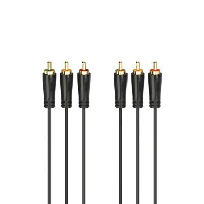Hama Cinch AV Aansluitkabel [3x Cinch-stekker - 3x Cinch-stekker] 1.5 m Zwart