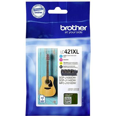 Brother inktcartridge, 500 pagina's, OEM LC-421XLVAL, 4 kleuren