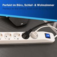 REV 0014640100 Stekkerdoos met schakelaar 6-voudig Wit, Grijs Randaarde stekker 1 stuk(s) - thumbnail