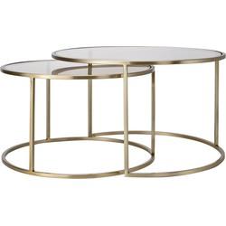 Light & Living Salontafel 'Duarte' Set van 2 stuks, kleur Goud/Lichtbruin Light & Living Salontafel 'Duarte' Set van 2 stuks, kleur Goud/Lichtbruin