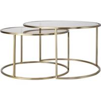 Light & Living Salontafel 'Duarte' Set van 2 stuks, kleur Goud/Lichtbruin - thumbnail
