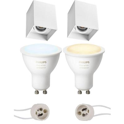 Philips Hue Opbouwspot Set GU10 - Mat Wit - Verdiept en Kantelbaar - Bluetooth